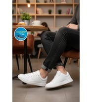 United Colors Of Benetton Beyaz Bağcıklı Cilt Memory Foam Erkek Spor Ayakkabı BNI-12087 M