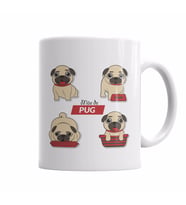 Mae De Pug Köpek Kupa Bardak Porselen