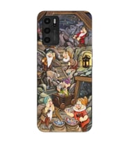 Oppo A16 / A55 Uyumlu 7 Cüceler Tasarımlı Şeffaf Telefon Kılıfı