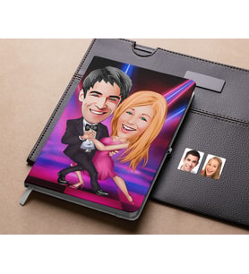 Bk Gift Kişiye Özel Sevgililer Karikatürlü Beyaz Defter-13 , Arkadaşa Hediye , Sevgiliye Hediye