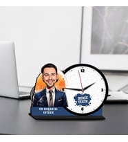 Başarılı Erkek Spikere Hediye Karikatürlü MDF Masa Saati