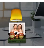 Fotoğraf Hediyeli Best Friends Baykuşlu Masa Lambası (Çok Renkli)