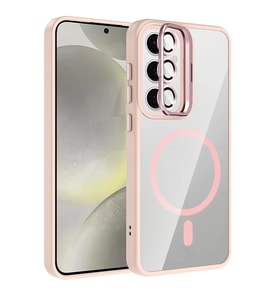 Northcity Joko Samsung Galaxy S24 FE Uyumlu Remim Lensli Magsafe Standlı Kapak - Pembe