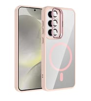 Northcity Joko Samsung Galaxy S24 FE Uyumlu Remim Lensli Magsafe Standlı Kapak - Pembe