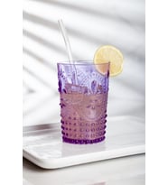 Akrilik Mor Kısa Bardak & Su Meşrubat Kahve Yanı Bardağı 400 ml ( Cam Değildir )
