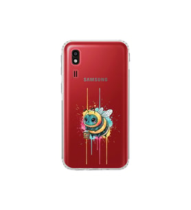 Samsung Galaxy A2 Core ile uyumlu Splash arı tasarımlı şeffaf silikon kılıf