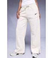 Nike Phoenix Fleece Wide High Rise Sweatpants Kadın Yüksek Bel Yırtmaçlı Geniş Paça Eşofman Altı Kirli Beyaz