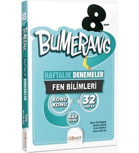 Günay Yayınları 8. Sınıf LGS Bumerang 32 Haftalık Fen Bilimleri Denemeleri / Günay Yayınları / 9786257150590 (Çok Renkli)