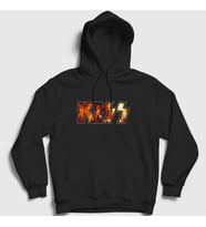 Presmono Unisex Siyah Concert Kiss Kapüşonlu Sweatshirt 91043tt