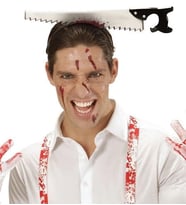Kafaya Saplanmış Halloween Kanlı Testere Şaka Tacı (5047)