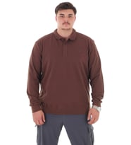 Erkek Büyük Beden 115-155 Kilo Arası İçin Uygun Uzun Kol Polo Yaka Mevsimlik Sweatshirt