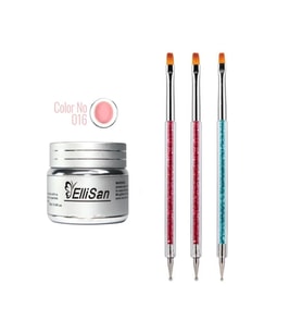 Fontenay Ellisan Protez Tırnak Jeli Builder Gel 56 Gram + Tırnak SüslemeDesen Fırçası Seti No:2194