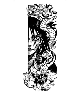 XQB-082 ORTA BOY KOBRA VE KADIN DESEN GEÇİCİ DÖVME-TATTO