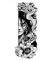 XQB-082 ORTA BOY KOBRA VE KADIN DESEN GEÇİCİ DÖVME-TATTO