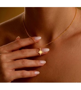 Kişiye Özel 925 Ayar Gümüş Parıltı Model Kolye (Gold)