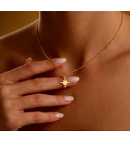Kişiye Özel 925 Ayar Gümüş Parıltı Model Kolye (Gold)