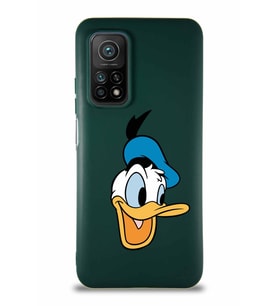 Xiaomi Mi 10T Soft Premier Kapak Donald Duck-A Tasarımlı Silikon Kılıf - Yeşil (Şeffaf)