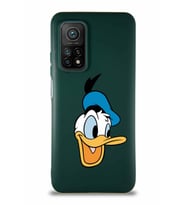 Xiaomi Mi 10T Soft Premier Kapak Donald Duck-A Tasarımlı Silikon Kılıf - Yeşil (Şeffaf)