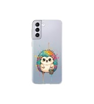 Samsung Galaxy S21 Plus ile Uyumlu Splash Kirpi Tasarımlı Şeffaf Silikon Kılıf