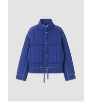 LCW Modest Mavi Dik Yaka Oversize Kadın Şişme Mont