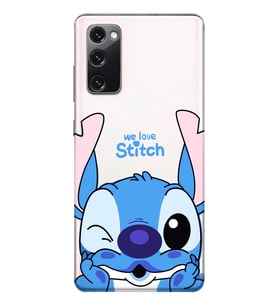 Samsung Galaxy S20 FE Uyumlu We Love Stitch Desenli Şeffaf Telefon Kılıfı