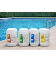 Havuz Bakım Seti Sıvı Klor(25kg) +Sıvı Ph Düşürücü (25kg) +Yosun Önleyici (10lt)+Parlatıcı (10lt)