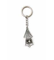 Web Arrow Charm – Örümcek Detaylı Ağ Figürlü Gümüş Renk Unisex Metal Anahtarlık