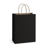 Kraft Burgu Saplı Çanta Esmer Siyah 25x31x12cm 50 ADET