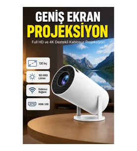 Ultra Pro 130 İnç Full HD 4K Destekli Kablosuz Projeksiyon Cihazı – 160 ANSI Lümen