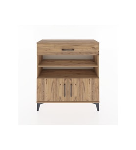 Arges Şifonyer 3 Raflı Tek Çekmeceli 2 Kapaklı 88x30x96 Çam-Çam