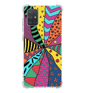 PrintiFy Samsung Galaxy A71 Uyumlu Retro Color 4 Baskılı Şeffaf Köşe Korumalı Antişok Kılıf