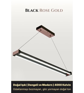 Vega Rose Gold Lineer LED Sarkıt Avize – Kumandalı Dim Edilebilir – Aşağı Işık