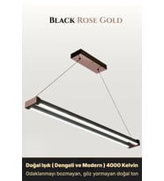 Vega Rose Gold Lineer LED Sarkıt Avize – Kumandalı Dim Edilebilir – Aşağı Işık