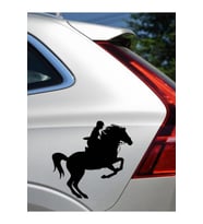 Ata Binen Adam Tasarımlı Çıkarılabilir Su Geçirmez Oto Sticker 18*16 Cm