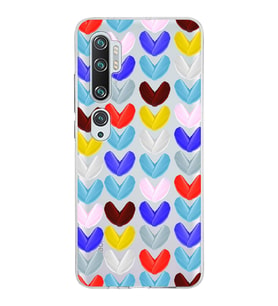 PrintiFy Xiaomi Mi Note 10 ile Uyumlu 1mm Slim Fit Water Color 1 Baskılı Şeffaf  Kılıf