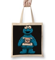 Monster Cookies Cookie Kurabiye Canavarı Bez Çanta Uzun Saplı