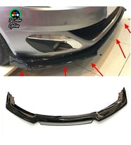 Peugeot 308 Gri Renkli Şeritli Dilli Ön Lip 4 Prç Parlak Siyah ABS 2009 - 2016