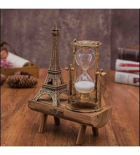 New Brend Home Eyfel Kulesi Paris Kum Saati Nostaljik Dekoratif Hediyelik Eiffel Retro Kum Saat Biblo Ahşap Standlı
