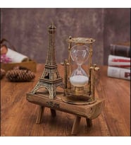 New Brend Home Eyfel Kulesi Paris Kum Saati Nostaljik Dekoratif Hediyelik Eiffel Retro Kum Saat Biblo Ahşap Standlı