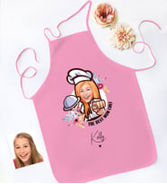 BK Gift Kişiye Özel Karikatürlü Anneler Günü Tasarımlı Pembe Mutfak Önlüğü, Aşçı Önlüğü, Şef Önlüğü, Anneye Hediye-10