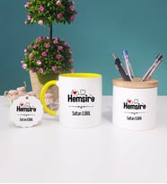 Hemşire Kupa Bardak Sarı Kalemlik ve Anahtarlık