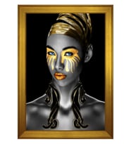 Kadın Motifli Kanvas Tablo 80 x 110 cm Gold Çerçeve