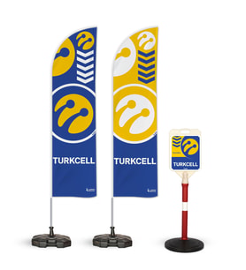 Turkcell Temalı 2 Adet Yelken Bayrak ve 1 Bariyer Duba Takımı  