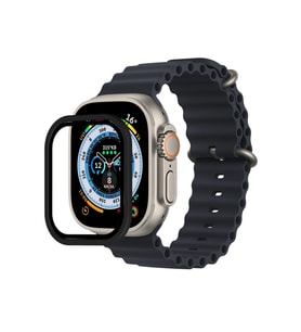 Uray store Apple Watch Ultra 49mm Alüminyum Kasa Cam Ekran Koruyucu - Siyah