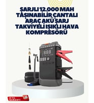 Taşınabilir Akü Takviye Cihazı Işıklı Hava Kompresörü Powerbank