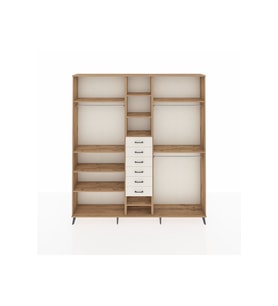 Arges Dolap 10 Raflı 6 Çekmeceli 3 Askılı 220x30x243 Çam-Çam/Aytaşı