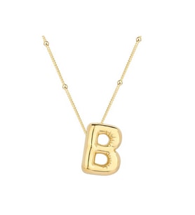 Gümüş Gold Balon B Harfi Kadın Kolye CSR2185061