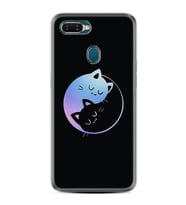 Oppo A5S A15 A16 A54 A55 A73 A74 Kılıf Desemli Silikon Love Cats 1604
