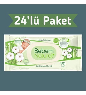 Bebem Natural Islak Havlu Mendil 90x24 2160 Yaprak