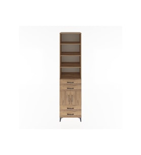 Hyperion Dolap 5 Raflı 4 Çekmeceli 2 Kapaklı 60x44x243 Çam-Çam